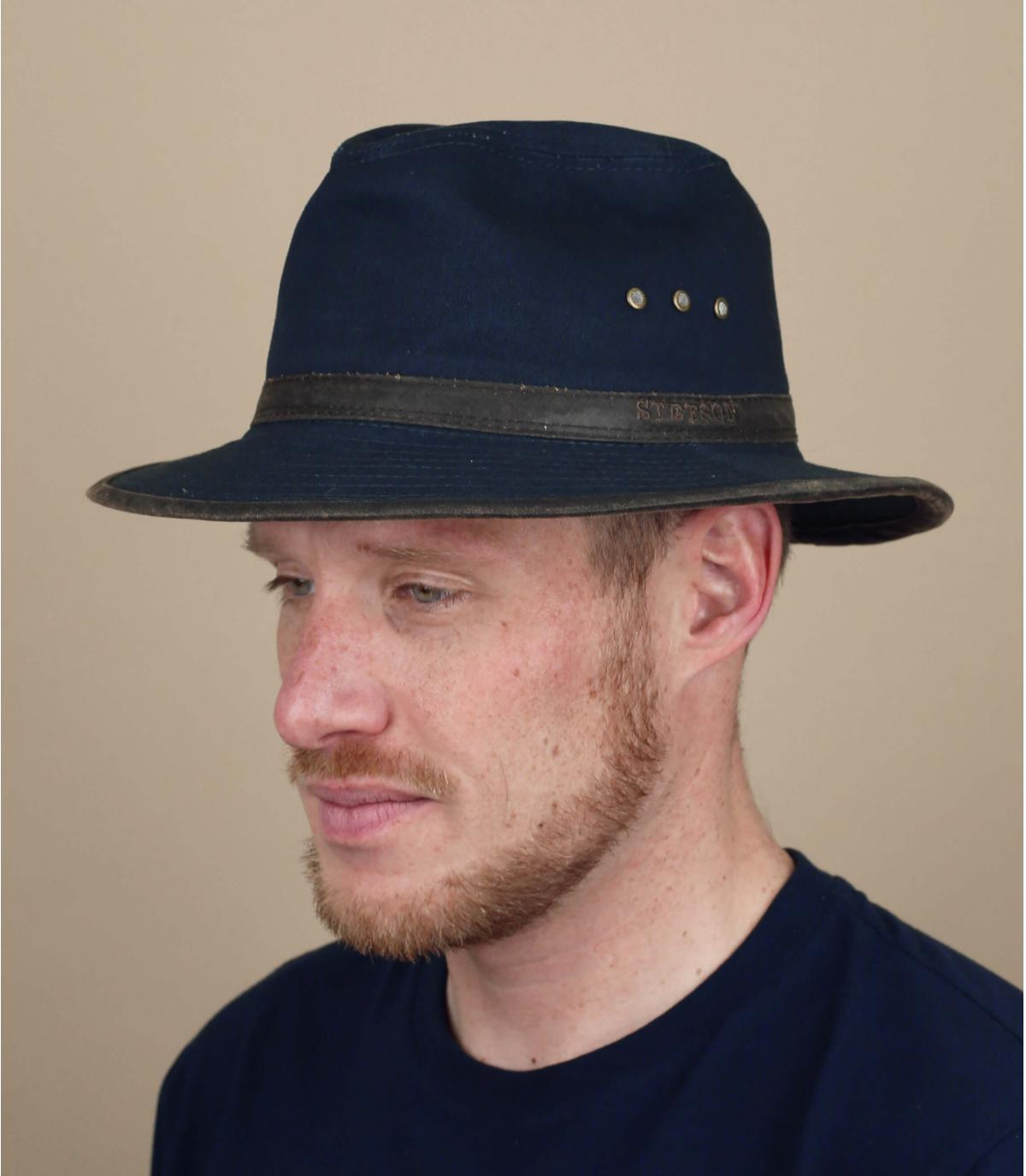 blue cotton travel hat Traveller Cotton navy